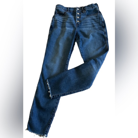 EVERLANE The Vintage Skinny Jean Frayed Hem With Exposed Buttons Size 28 28x26 - Picture 2 of 7